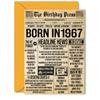 58th Birthday Card for Women and Men, Bday Press Newspaper 1967 view 1