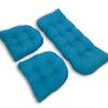 DRXRD 3-Piece Wicker Chair Cushion Set, Peacock Blue view 1