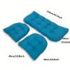 DRXRD 3-Piece Wicker Chair Cushion Set, Peacock Blue view 3