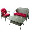 DRXRD 3-Piece Wicker Chair Cushion Set, Peacock Blue view 4