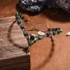 PartyforU Celtic Elf Crown for Renaissance Women, Cosplay Viking Raven Headpiece with Green Pearl for Halloween Witch Costumes view 2