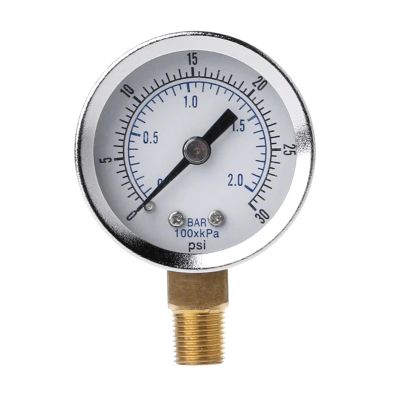KONGMM Pressure Gauge, Utility Gauge, 0–30 psi / 0–2 bar Low-Pressure Hydraulic Dual-Scale Gauge, 1/8" BSPT Thread for Fuel