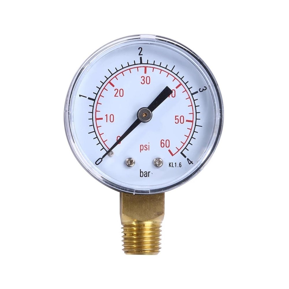 KONGMM Pressure Gauge, Mini Vacuum Gauge BlkSteel 1/4 Center Back -30 inHg/0 PSI Pressure Tester