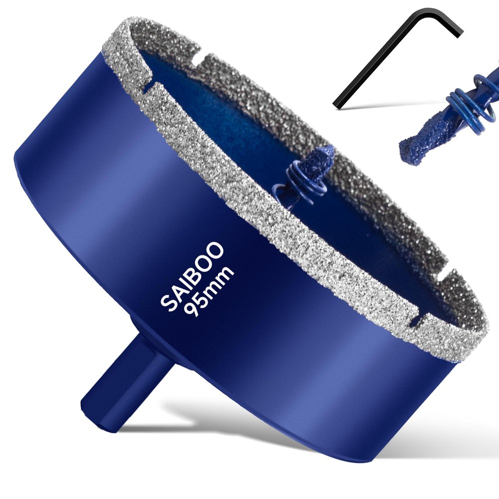 95 mm Diamond Hole Saw with Pilot Drill for Glass and Tile