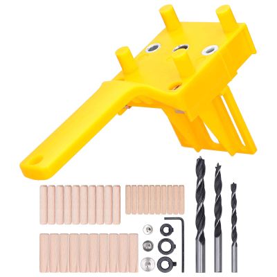 Adjustable High-Precision Dowel Jig Kit for Woodworking, Yellow