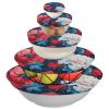 July 4 Red and Blue Floral Stretch Food Covers, 5-Piece Set view 2