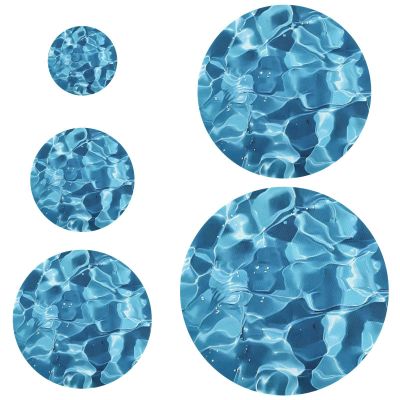Blue Water Wave Stretch Covers, Reusable, 5 Sizes, 5-Pack