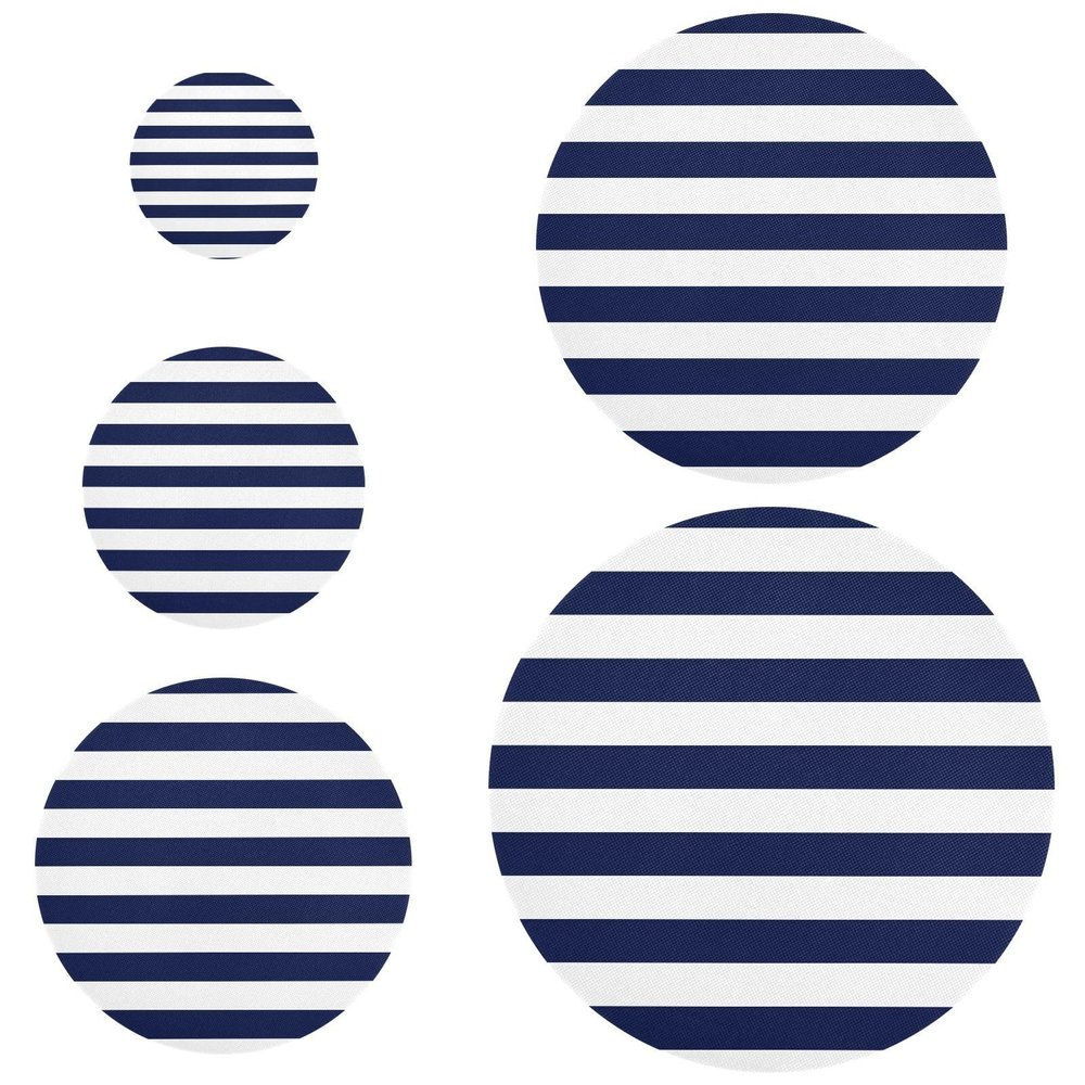Blue and White Striped Reusable Elastic Bowl Covers, 5-Pack