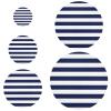 Blue and White Striped Reusable Elastic Bowl Covers, 5-Pack view 1