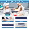 Blue and White Striped Reusable Elastic Bowl Covers, 5-Pack view 4