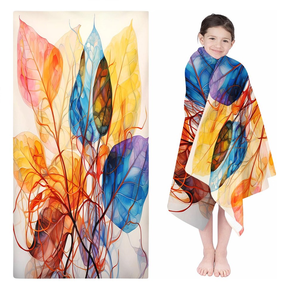 SMchwbc Colorful Flowers Microfiber Beach Towel