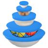 Dodger Blue Solid Color Reusable Food Bowl Covers, 5-Piece Set view 2