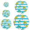 Blue-and-White Striped Coconut Palm Elastic Bowl Covers, 5-Pack view 1