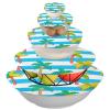 Blue-and-White Striped Coconut Palm Elastic Bowl Covers, 5-Pack view 2
