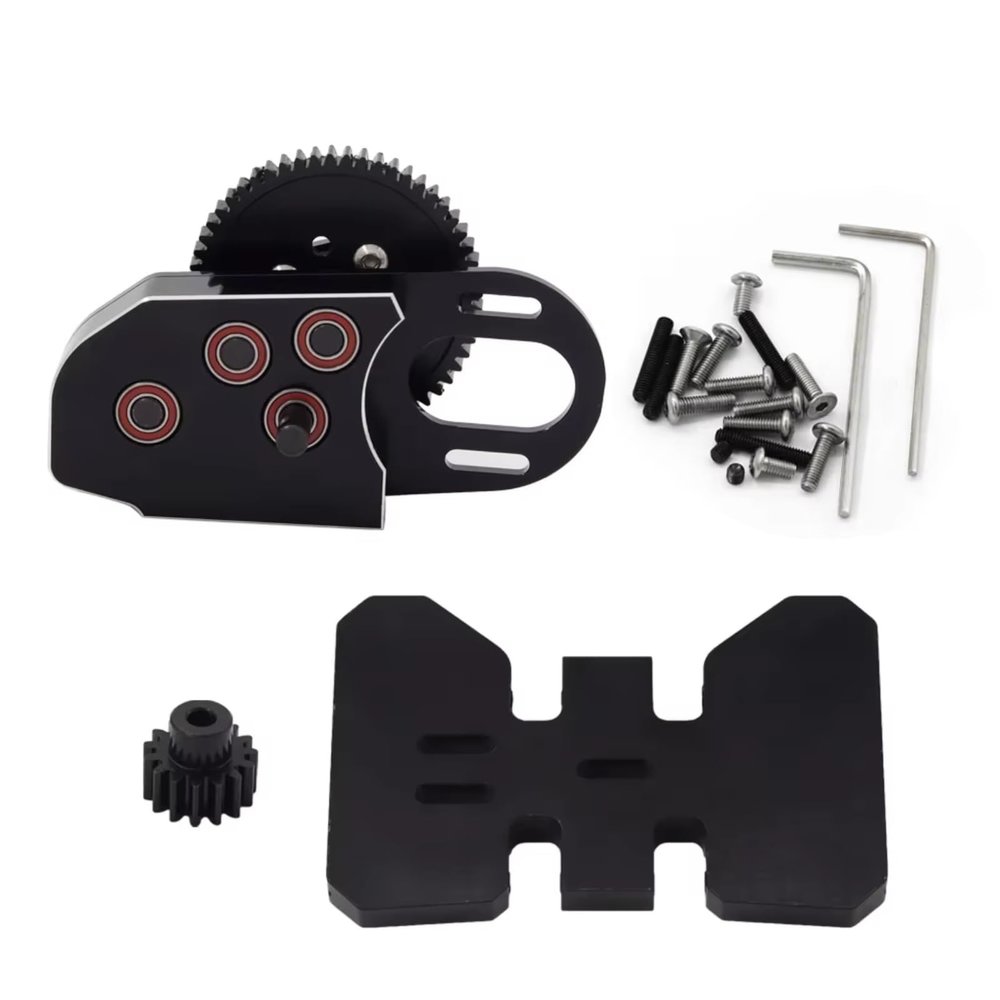 JVRWSC Front 2-Low Transmission Gearbox with Overdrive Gear Upgrade for Axial SCX10 II/III, Capra, TRX-4 1/10 LCG RC Cars, Black