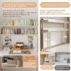 Modern 120 cm Home Office and Computer Desk with Bookshelf and Double Storage view 3
