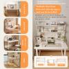 Modern 120 cm Home Office and Computer Desk with Bookshelf and Double Storage view 4