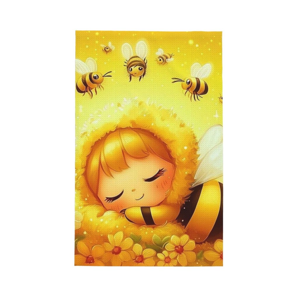 Bees Sleep Among Flowers Dish Towel, 66 x 40.6 cm