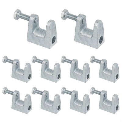 C-Clamps, Galvanized Carbon Steel, for Beam, Cable and Pipe Mounting, 2 cm Jaw Opening, 10-Pack