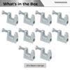 C-Clamps, Galvanized Carbon Steel, for Beam, Cable and Pipe Mounting, 2 cm Jaw Opening, 10-Pack view 4