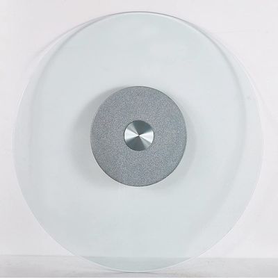 DETMOL 90 cm Tempered Glass Lazy Susan Serving Platter, Silver