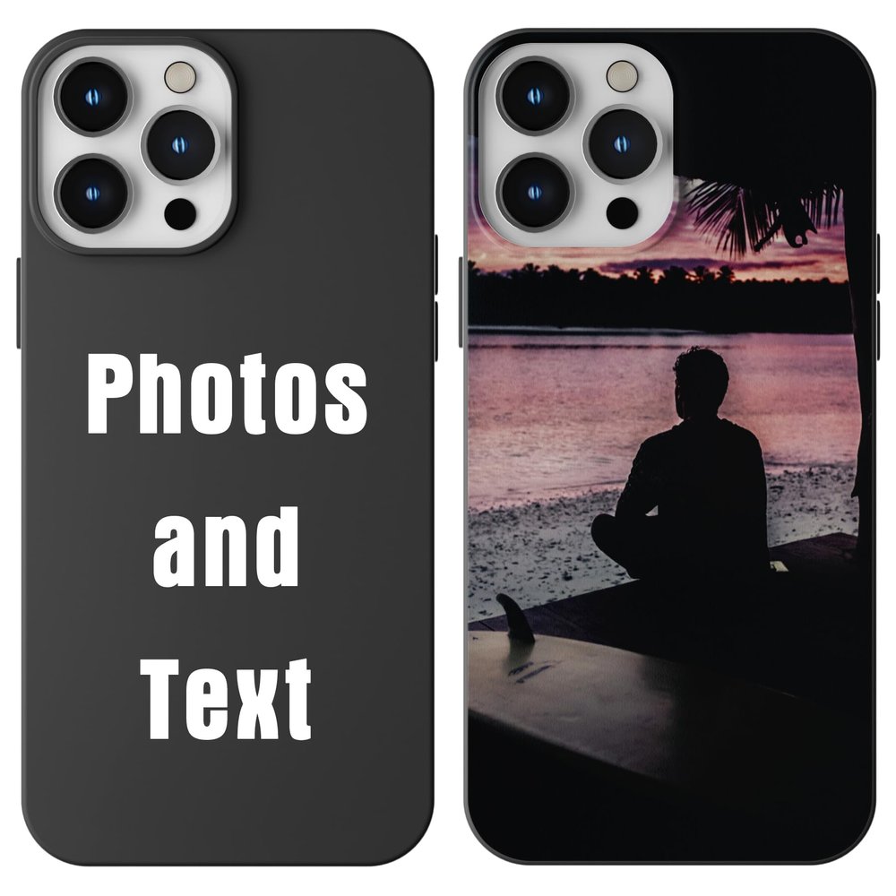LQGBFCLK Personalized Phone Case with Photo and Text for iPhone 15