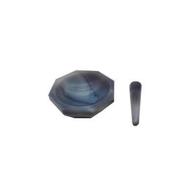1 Pc Natural Agate Mortar with Pestle, 30–130 mm ID (4 cm)