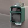 Bathroom Tissue Box Holder, 2-Tier Multifunctional Toilet Paper Holder view 2
