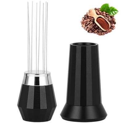 8-Needle Metal Espresso Distributor with Aluminum Handle and Stand