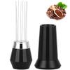 8-Needle Metal Espresso Distributor with Aluminum Handle and Stand view 1