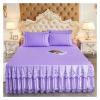 FOELANNE Embroidered Lace Bed Skirt, Soft Breathable Bedding Decor, Color 2, Pair of Pillowcases view 4