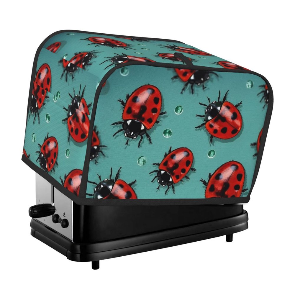 2-Slice Toaster Cover, Red Ladybugs, Dustproof, Splash-Resistant, Universal Fit