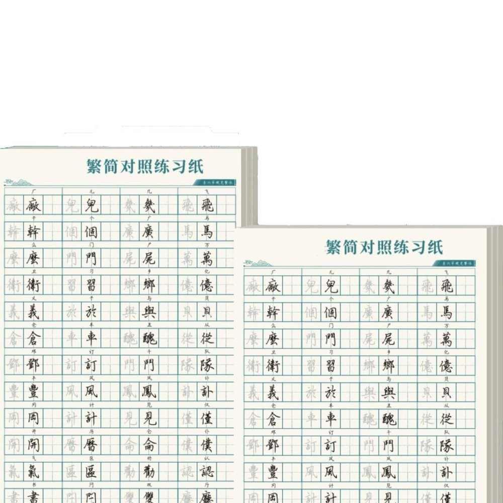 TOGEPP Traditional Chinese Practice Book Set, 2-Pack, 960 Essential Characters