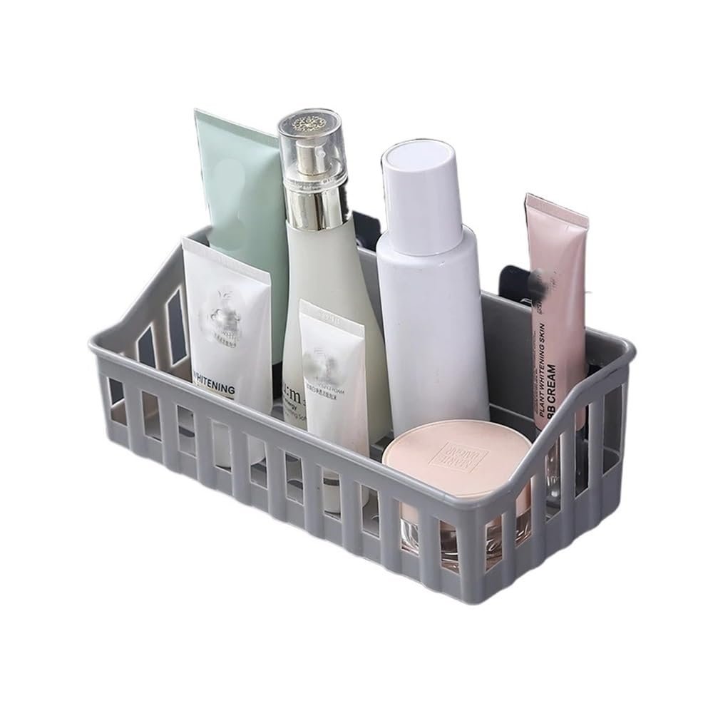 HIKOO DAILY Bathroom Storage Rack, Cosmetic Basket (Gray)