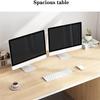 Modern Adjustable Standing Desk with 3 Drawers and Shelves, Multifunctional Home Office Computer Workstation, Walnut Finish (140 x 48 x 75 cm) view 3