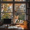 ANATTASOUL Squirrel, Dog and Cat Window Clings for Spring and Summer view 4