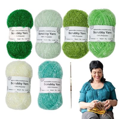 Scrubby Yarn for Dishcloths, Durable Yarn for Crocheting and Weaving