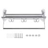Spacnana Stainless Steel Towel Rack with 3 Hooks, Foldable Design, Ventilated Bathroom Towel Rack for Towels, Laundry Room view 1