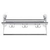 Spacnana Stainless Steel Towel Rack with 3 Hooks, Foldable Design, Ventilated Bathroom Towel Rack for Towels, Laundry Room view 2