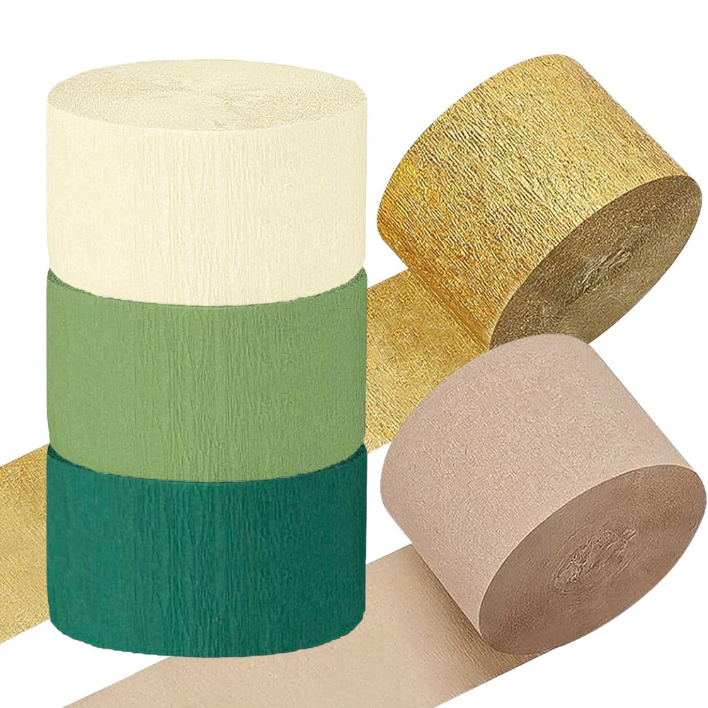 Crepe Paper Streamers, Sage Green, 5 Rolls, Party Decorations