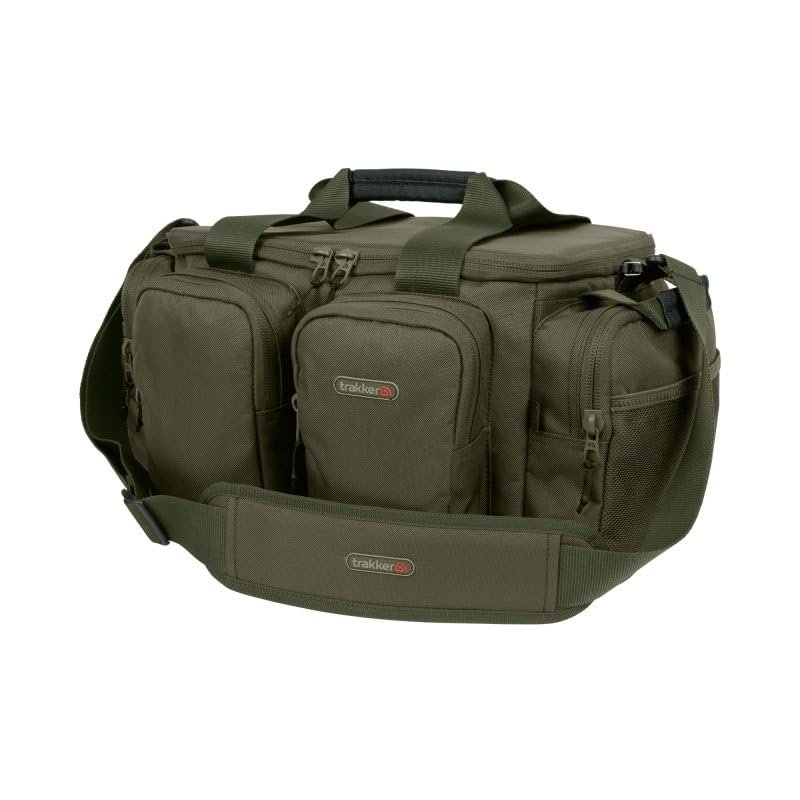 Trakker NXG Compact Carryall | Stiffened Bivvy Table Lid | 5 Exterior Pockets | Heavy-Duty Zippers | N-Dura Fabric | Waterproof Base with Rubber Feet | Padded Shoulder Strap