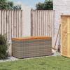 Tomostar Outdoor Garden Storage Chest, Gray, Poly Rattan and Acacia Wood view 3