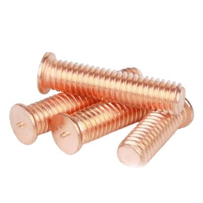 CLENEA 20-Piece M5 Spot-Welding Screws, Welded Nail Studs, Copper-Plated, 6–40 mm (M5 x 8 mm)