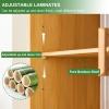 3-Tier Small Bamboo Countertop Kitchen Pantry Cabinet with Glass Doors, Brown, 67 × 61 cm (26 × 24 in) view 4