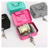 Metal Cash Box, Mini Safe, Lock Box, Coin Bank, Portable, Blue view 3