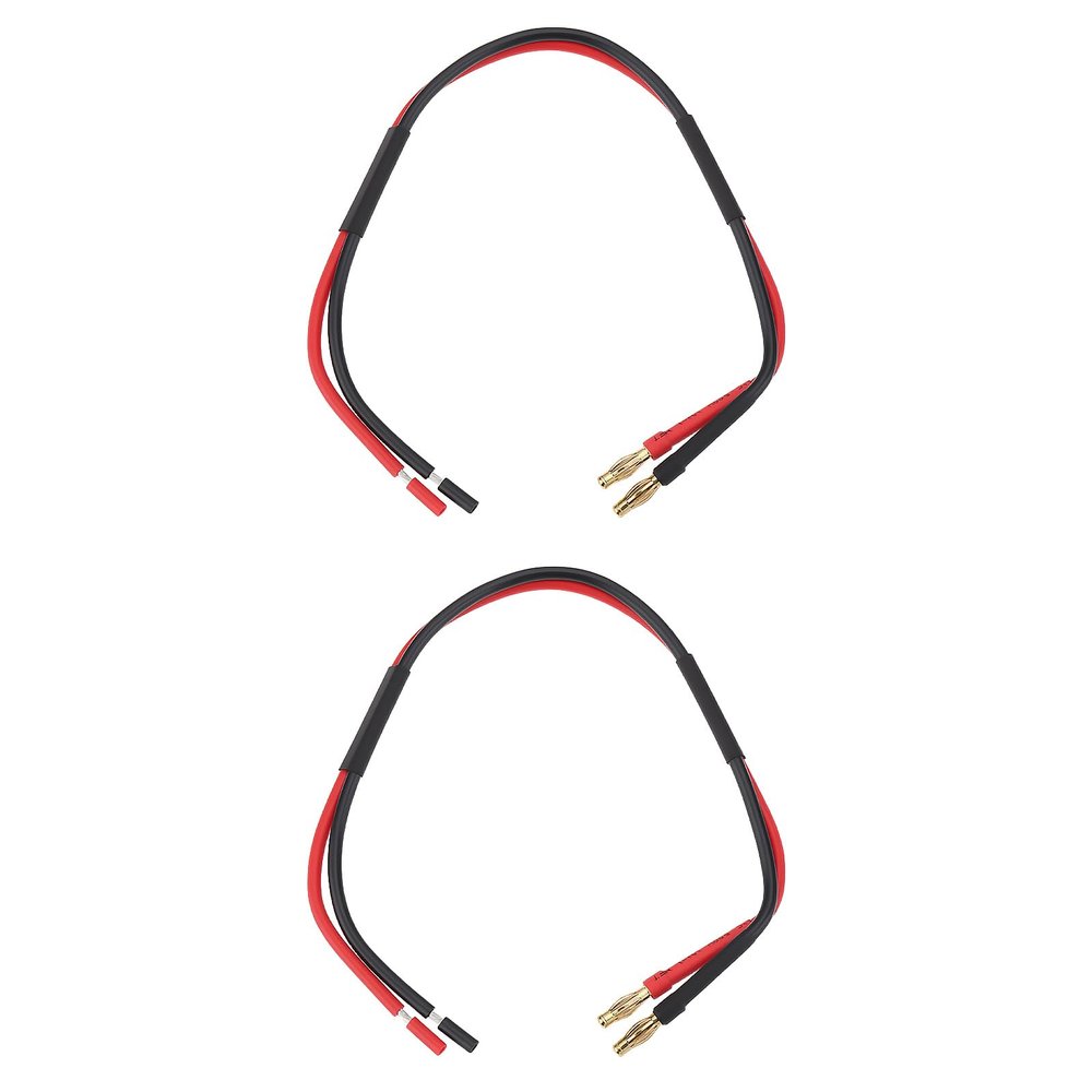 The Lord of the Tools 2-Pack 4 mm Banana Plug to Bare Wire Audio Cable, 14 AWG Silicone Wire, 300 mm