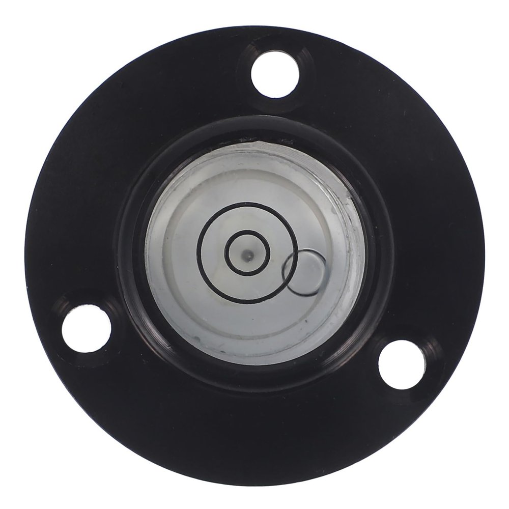 SHINEOFI Round Aluminum Bubble Level, Black, Compact