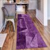 ZESEWU Purple 3D Hallway Runner Rug, Non-Slip, Washable, 50 x 400 cm view 3