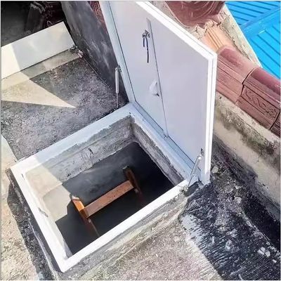 White Metal Roof Hatch Cover with Lock, Custom Sizes, 55 x 55 cm