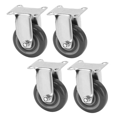JYARZ Stainless Steel Furniture Casters, Light-Duty Swivel PU Casters, 4-Pack, 2.5 in
